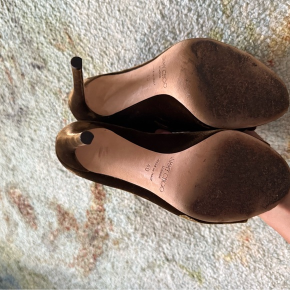 Jimmy Choo Mavy lace-up peep-toe velvet brown boots size 40 - Picture 4 of 5